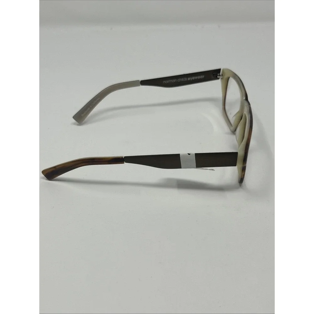 NWT Norman Childs CARSON Eyeglasses 55-14-135 MC Adult Mahogany Creme Frames